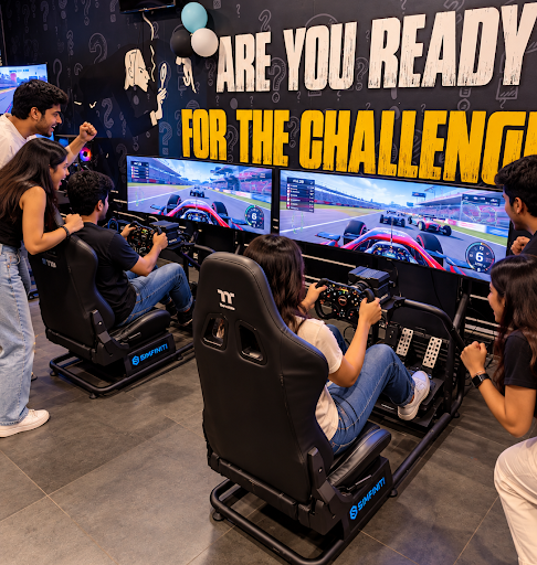 Simfiniti racing simulator at Mystery Rooms, Suchitra, Hyderabad